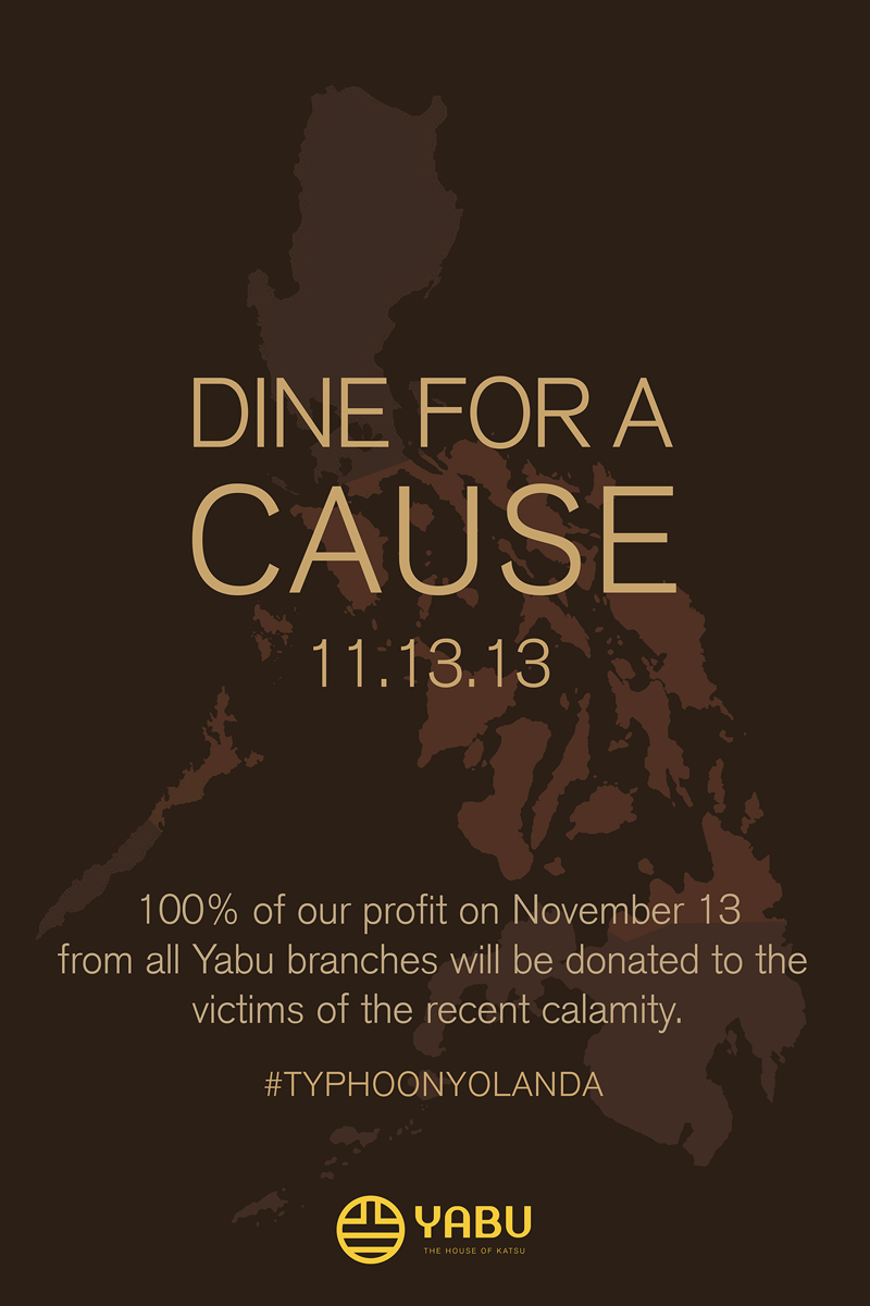 Yabu Dine for a Cause for Typhoon Yolanda