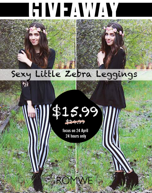 black and white stripe leggings giveaway