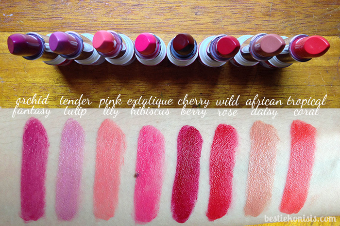 avon over nature complete lipstick collection swatches